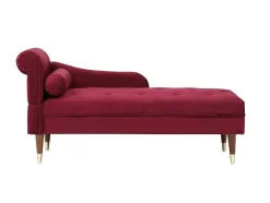 Vente-unique Chaise Longue-Chaise Longue Rechts Van Bordeaux-Rood Velours Umari