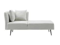 Vente-unique Chaise Longue-Chaise Longue Rechts Van Cremekleurige Stof Napasa