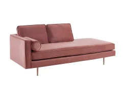 Vente-unique Chaise Longue-Chaise Longue Van Stof Kahel- Hoek Rechts - Oud Roze