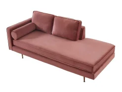 Vente-unique Chaise Longue-Chaise Longue Van Stof Kahel- Hoek Rechts - Oud Roze