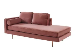 Vente-unique Chaise Longue-Chaise Longue Van Stof Kahel- Hoek Rechts - Oud Roze