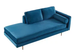 Vente-unique Chaise Longue-Chaise Longue Van Stof Kahel - Hoek Links - Eendblauw