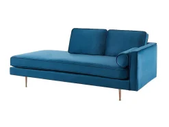 Vente-unique Chaise Longue-Chaise Longue Van Stof Kahel - Hoek Links - Eendblauw