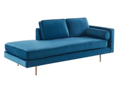 Vente-unique Chaise Longue-Chaise Longue Van Stof Kahel - Hoek Links - Eendblauw