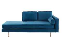 Vente-unique Chaise Longue-Chaise Longue Van Stof Kahel - Hoek Links - Eendblauw