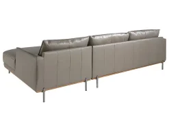 Angel Cerda Hoekbank-Chaiselongue Bank (R) In Leer En Verdonkerd Staal 6154