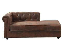 Vente-unique Chaise Longue-Chesterfield Chaise Longue - Hoek Rechts - Shirel Van Microvezel Met Lived-In Leeraspect