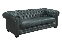 LINEA SOFA Aanbiedingen: Zitbank & Fauteuil-Chesterfield 3-Zitsbank Brenton 100% Buffelleer - Spaans Groen