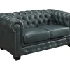 LINEA SOFA Chesterfield Zitbank-Chesterfield 2-Zitsbank Brenton 100% Buffelleer - Spaans Groen