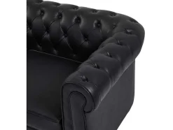 Vente-unique Chesterfield Zitbank-Chesterfield-Hoekbank Met Hoek Links Van Zwart Leer Toledo