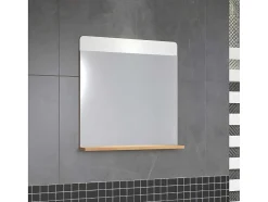 Trendteam Accessoires & Spiegels-Ciara Spiegel 1 Plank Artisanaal Eiken Decor, Spiegelglas.