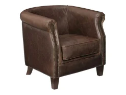 Vente-unique Fauteuil Leer-Clubfauteuil Van Leer Met Lived-In Uiterlijk Enguerrand