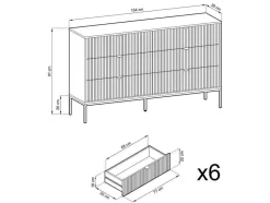 PASCAL MORABITO Ladekast-Commode Met 6 Lades - Zwart - Liouba - Van