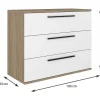 Vente-unique Ladekast-Commodes 3 Lades - Kleur: Naturel En Wit - Najeli
