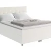 Ysmée Boxspringbed-Complete Boxspringset Met Hoofdbord + Bedbodems + Matras + Dekmatras Siero Van Ysmee - 180 X 200 Cm - Stof - Ivoor