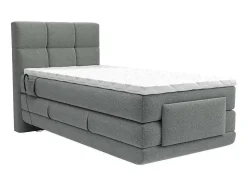 Palacio Elektrisch Relaxatiebed-Complete Boxspringset Met Gestoffeerd Hoofdbord Met Elektrische Relaxbedbodems Met Matras Met Topmatras 100 X 200 Cm Stoffen Bekleding Lichtgrijs Lodi Van
