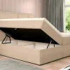 DREAMEA Boxspringbed-Complete Decoratieve Beddenset Met Hoofdbord + Opbergruimte + Matras + Dekmatras - 160 X 200 Cm - Beige - Loumia Van