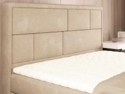 DREAMEA Boxspringbed-Complete Decoratieve Beddenset Met Hoofdbord + Opbergruimte + Matras + Dekmatras - 160 X 200 Cm - Beige - Loumia Van