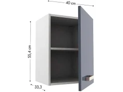 Vente-unique Keukenmeubel-Complete Hoekkeuken - 9 Opbergruimtes - Grijs & Wit - Trattoria