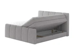 Palacio Boxspringbed-Complete Set Boxspring Met Verstelbaar Hoofdeinde + Bedbodem-Kist + Matras + Dekmatras Verone - Lichtgrijs - 160X200 Cm