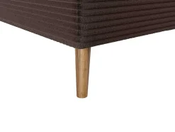 Ysmée Boxspringbed-Complete Set Met Boxspring En Hoofdbord + Bedbodem + Matras + Topmatras - 160 X 200 Cm - Ribfluweel - Bruin - Nara Van Ysmee