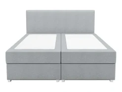 Ysmée Boxspringbed-Complete Set Met Boxspring En Hoofdbord + Bedbodem + Matras + Topmatras - 180 X 200 Cm - Stof - Lichtgrijs - Onan Van Ysmee