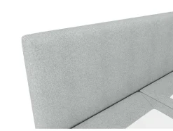 Ysmée Boxspringbed-Complete Set Met Boxspring En Hoofdbord + Bedbodem + Matras + Topmatras - 180 X 200 Cm - Stof - Lichtgrijs - Onan Van Ysmee