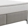 Ysmée Boxspringbed-Complete Set Met Boxspring En Gecapitonneerd Hoofdbord + Bedbodem + Matras + Topmatras - 160 X 200 Cm - Stof - Lichtgrijs - Inao Van Ysmee