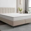 Ysmée Boxspringbed-Complete Set Met Boxspring En Gecapitonneerd Hoofdbord + Bedbodem + Matras + Topmatras - 180 X 200 Cm - Stof - Beige - Inao Van Ysmee