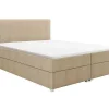 Ysmée Boxspringbed-Complete Set Met Boxspring En Hoofdbord + Bedbodem + Matras + Topmatras - 160 X 200 Cm - Stof - Beige - Onan Van Ysmee