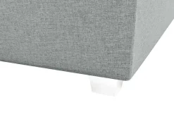 Ysmée Boxspringbed-Complete Set Met Boxspring En Hoofdbord + Bedbodem + Matras + Topmatras - 160 X 200 Cm - Stof - Lichtgrijs - Onan Van Ysmee