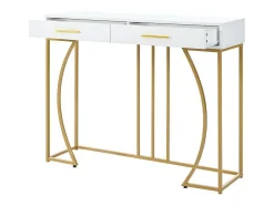 ModernLuxe Sidetable-Console Met 2 Lades - Moderne Stijl - Wit & Goud