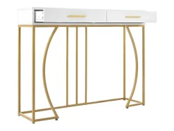 ModernLuxe Sidetable-Console Met 2 Lades - Moderne Stijl - Wit & Goud