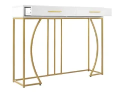 ModernLuxe Sidetable-Console Met 2 Lades - Moderne Stijl - Wit & Goud