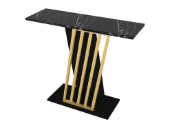 Vente-unique Sidetable-Consoletafel - Zwart Marmereffect En Goud - Orsona
