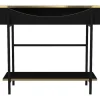 Vente-unique Sidetable-Consoletafel Met 1 Plank En 1 Nis - Zwart En Goudkleurig - Meriova