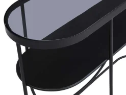 Vente-unique Sidetable-Consoletafel Met 1 Plank Van Metaal En Gerookt Glas - Zwart En Transparant - Pretoria