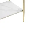 Vente-unique Sidetable-Consoletafel Met 1 Plank Van Keramiek En Metaal - Wit Marmereffect En Goud - Madola