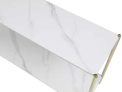 Vente-unique Sidetable-Consoletafel Met 1 Plank Van Keramiek En Metaal - Wit Marmereffect En Goud - Madola