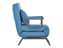 Vente-unique Uitklapbare Fauteuil-Converteerbare Stoffen Fauteuil - 6-Voudig Verstelbare Rugleuning - Blauw