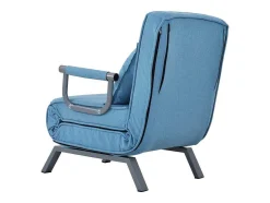 Vente-unique Uitklapbare Fauteuil-Converteerbare Stoffen Fauteuil - 6-Voudig Verstelbare Rugleuning - Blauw