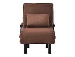 Vente-unique Uitklapbare Fauteuil-Converteerbare Stoffen Fauteuil - 6-Voudig Verstelbare Rugleuning - Bruin