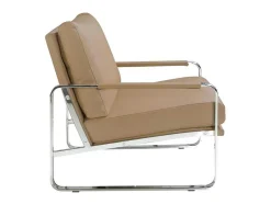 Angel Cerda Fauteuil Kunstleer-Creme Eco-Leren Gestoffeerde Fauteuil 5046