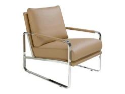 Angel Cerda Fauteuil Kunstleer-Creme Eco-Leren Gestoffeerde Fauteuil 5046