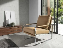 Angel Cerda Fauteuil Kunstleer-Creme Eco-Leren Gestoffeerde Fauteuil 5046
