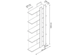 EPIKASA Boekenkast & Vitrine-Cristiana Boekenkast, Wit, 75X20X180 Cm,