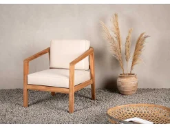 Vente-unique Tuindecoratie-Cushio Tuinkussen Voor Stoel Roomkleurig.