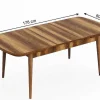 EPIKASA Eettafel-Dalila Tafel, Walnoot, 178X80X72 Cm,