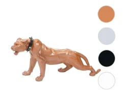 Vente-unique Standbeeld-Decoratief Beeldje Panter Met Halsband, Antiek Hoogglans Met Kraag