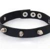 Vente-unique Standbeeld-Decoratief Beeldje Panter Met Halsband, Zwart Hoogglans Met Kraag